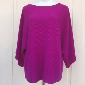 Eileen Fisher Magenta Merino Wool Dolman Sweater size Small